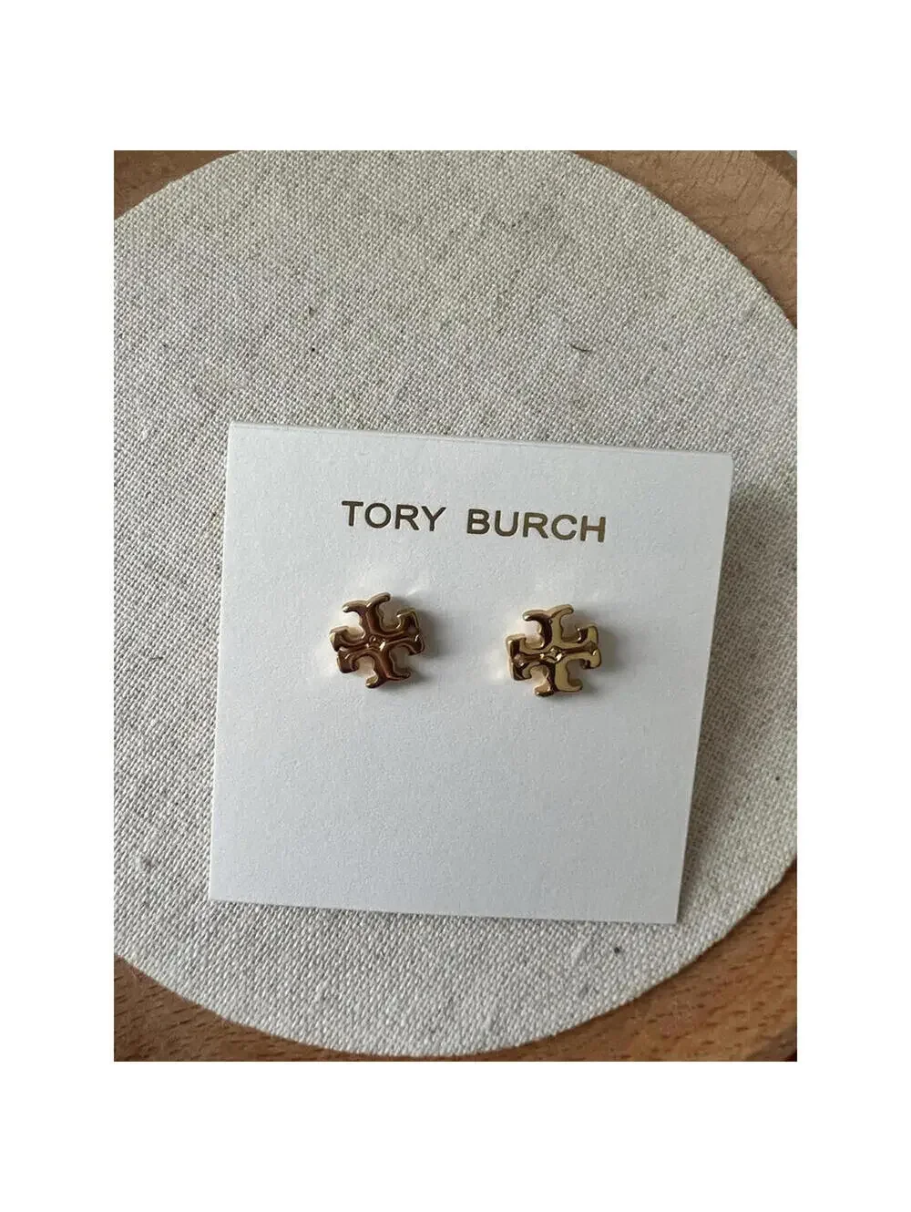 Tory Burch Lady Classic Double T Stud Lady earrings Simple Timeless Gold plated - Picture 7 of 9